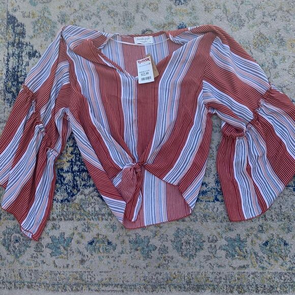 Lavender Fields Stripped Blouse Size M - Picture 1 of 2